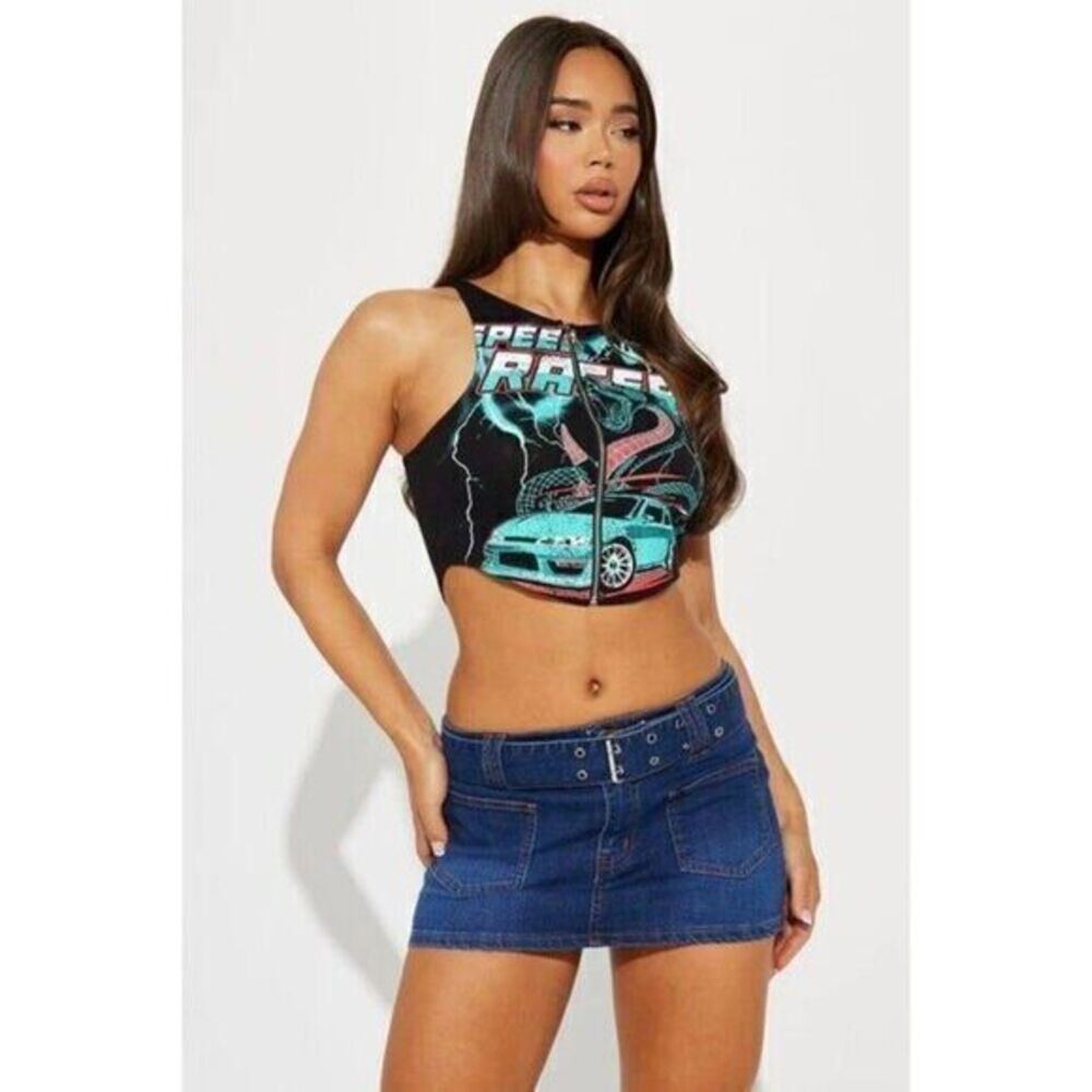 Speed Racerback Cropped Top Size M RefN14 - Picture 2 of 7